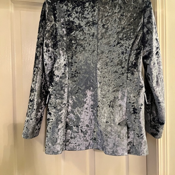 Topshop Crushed Blue Velvet Blazer 🩵 - Picture 8 of 11